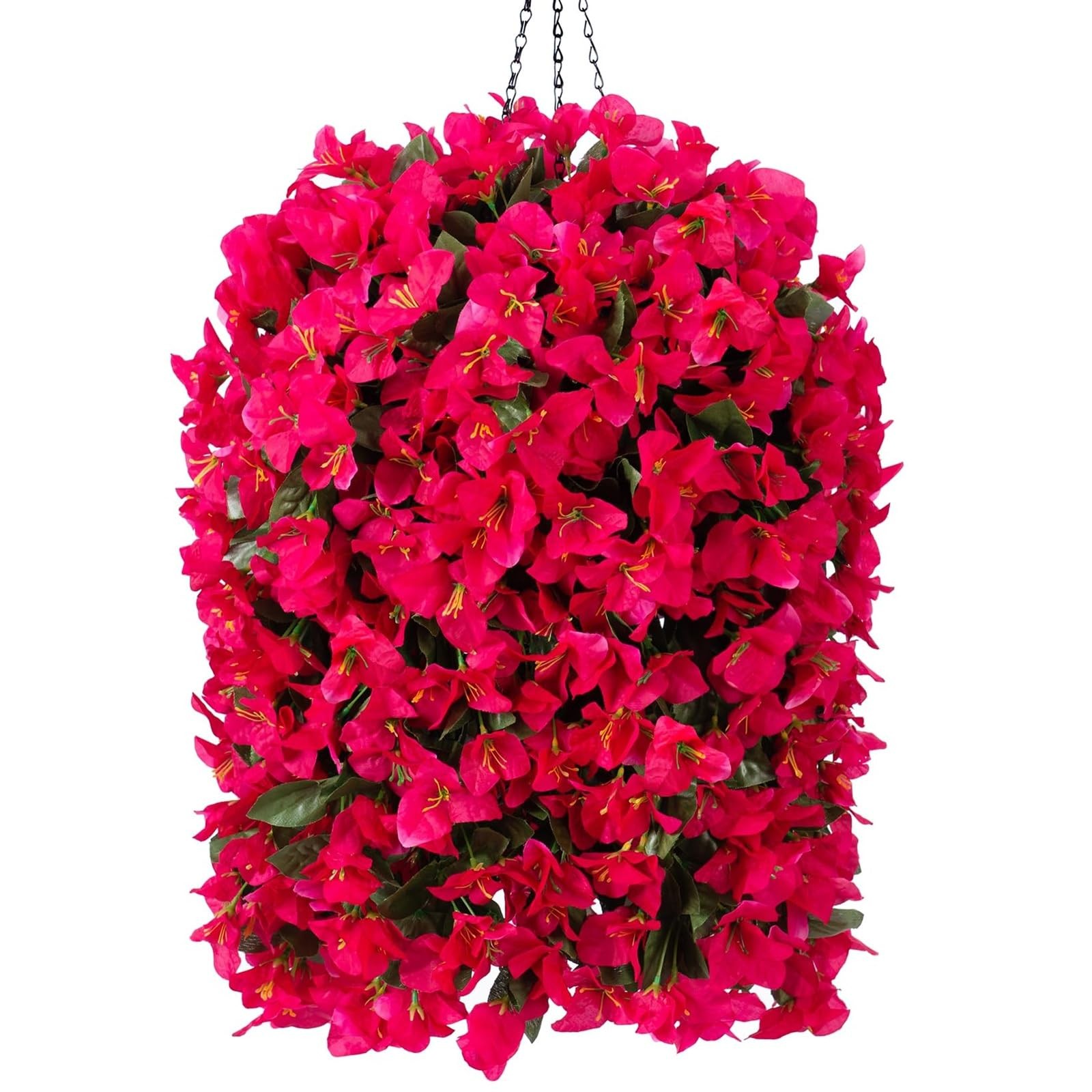 Artificial Bougainvillea Faux Flowers Plants Baskets for Outdoor Outside Summ…