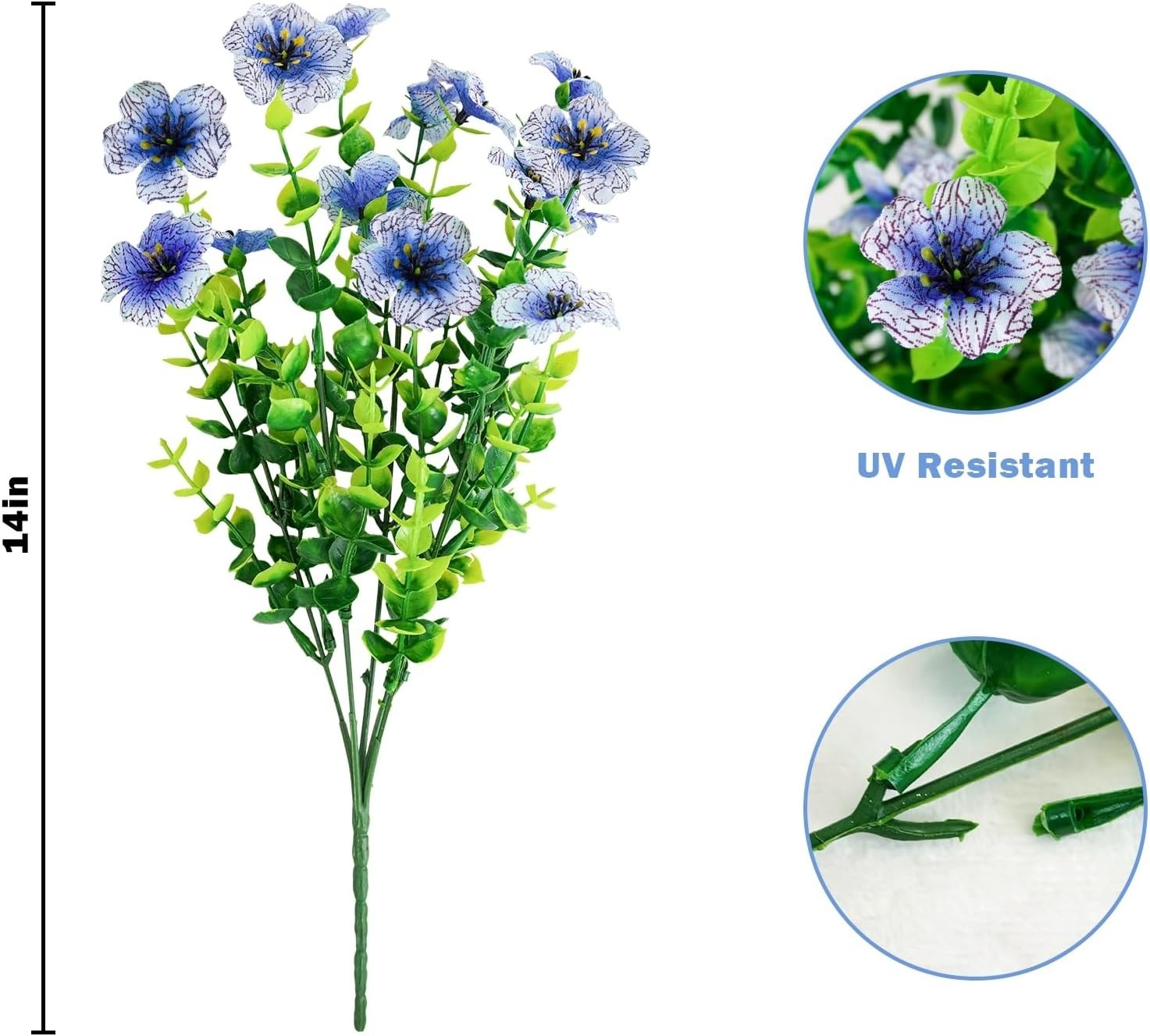 Vibrant Blue 14in Artificial Daisy Bundles – Indoor & Outdoor Decor Solution