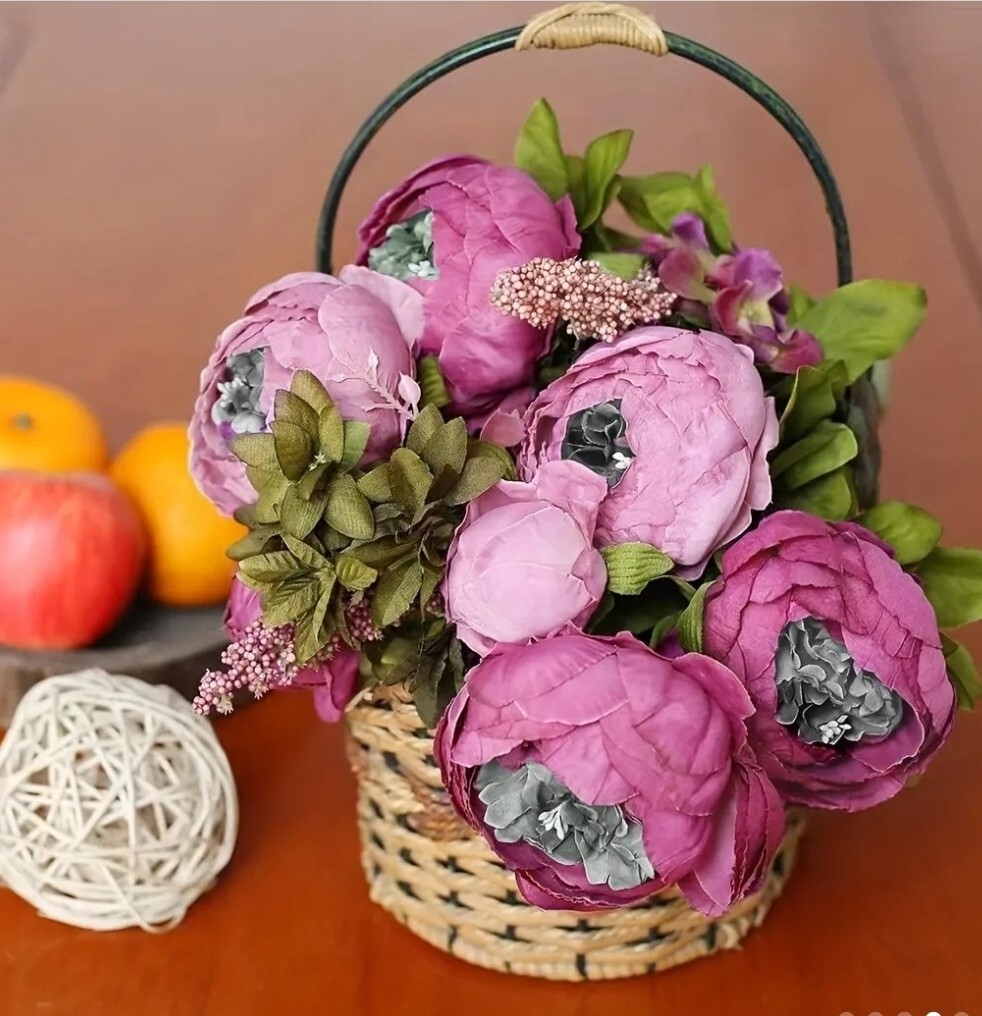 NEW Artificial Bouquet Of Purple Peonies✨️BENEFITS AMERICAN HEART ASSOCIATION✨️