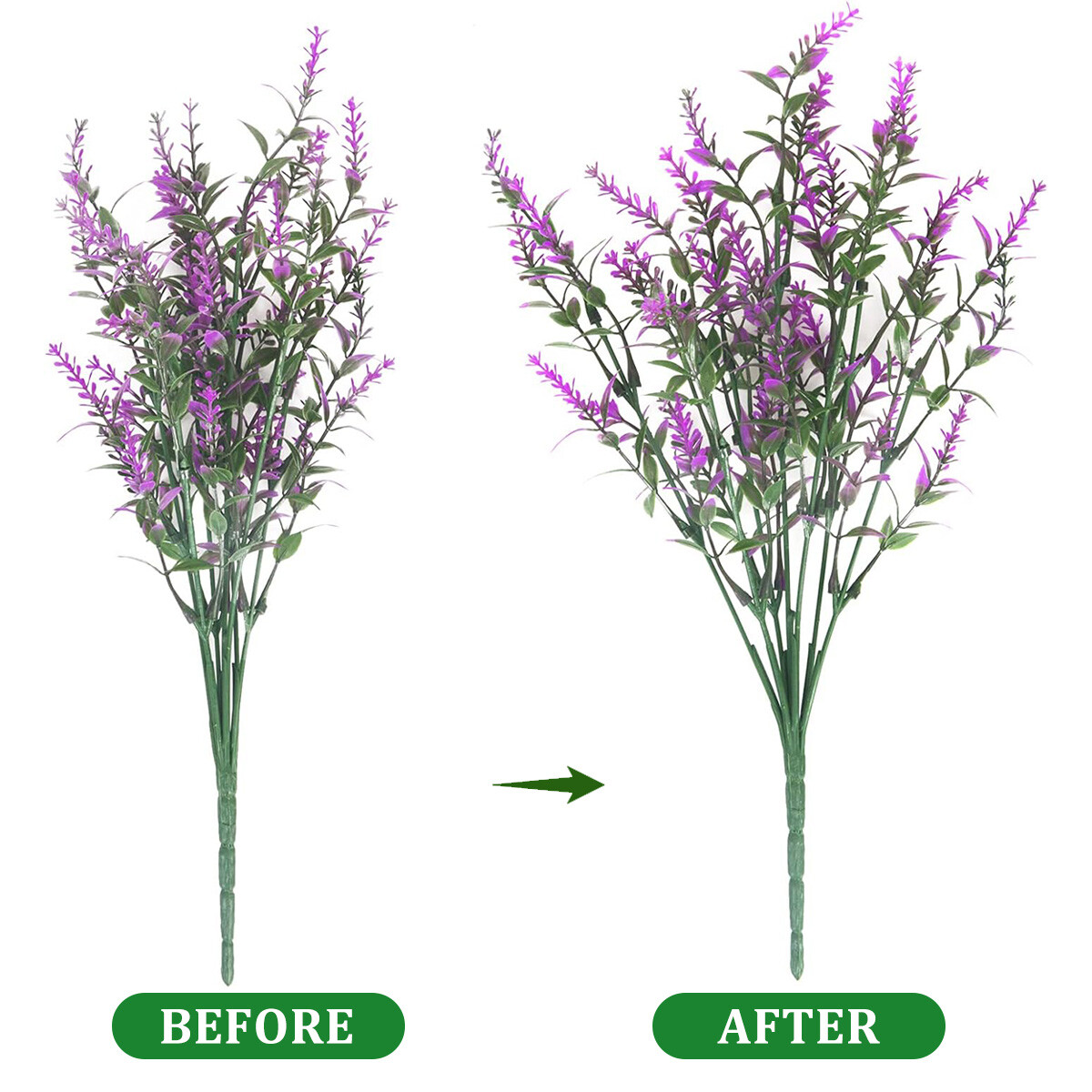 16/40 Bundles Artificial Flowers Fake Plants Outdoor UV Resistant Plastic Flower