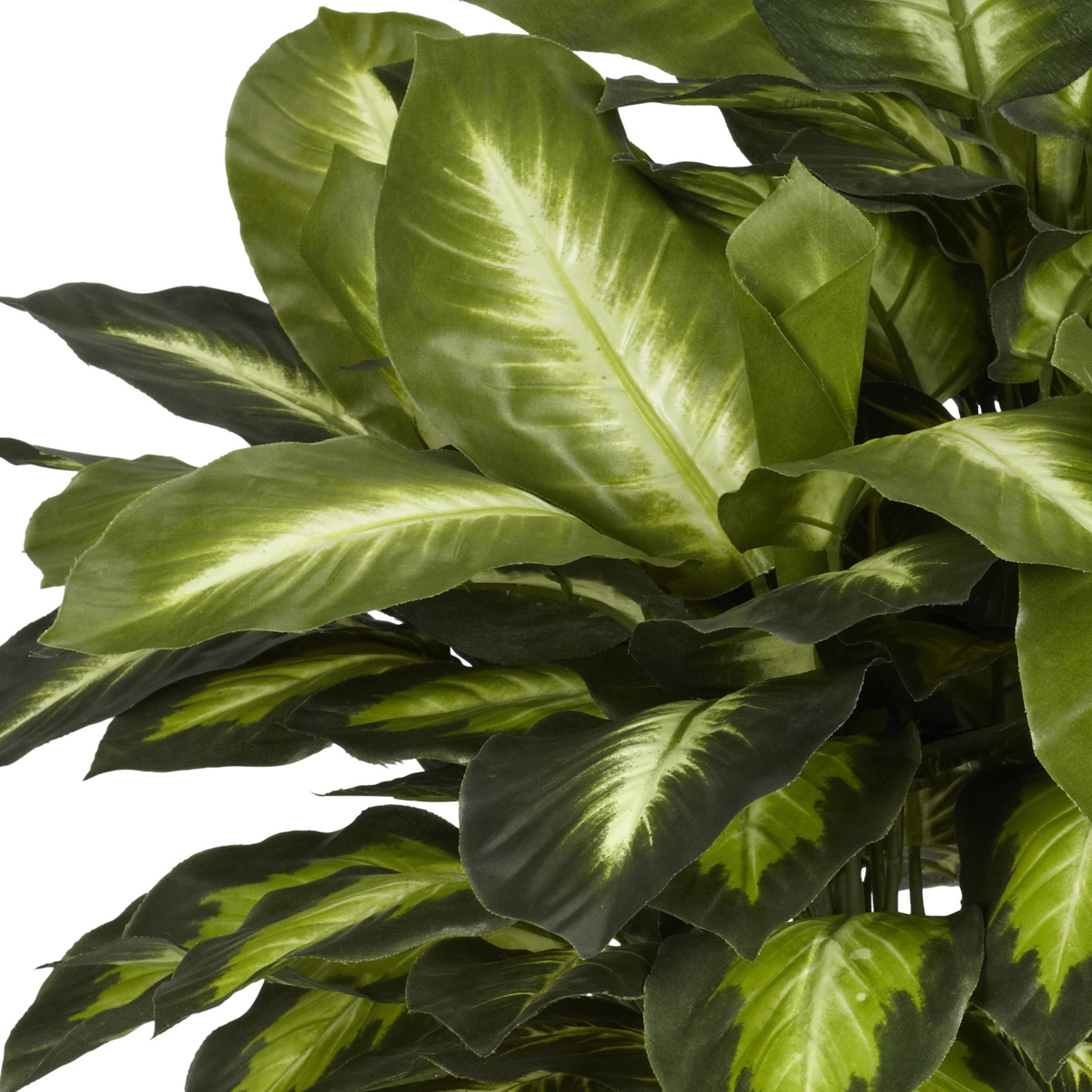 Nearly Natural 24″ Golden Dieffenbachia Silk Plant & Hexagon Base in Green/Brown