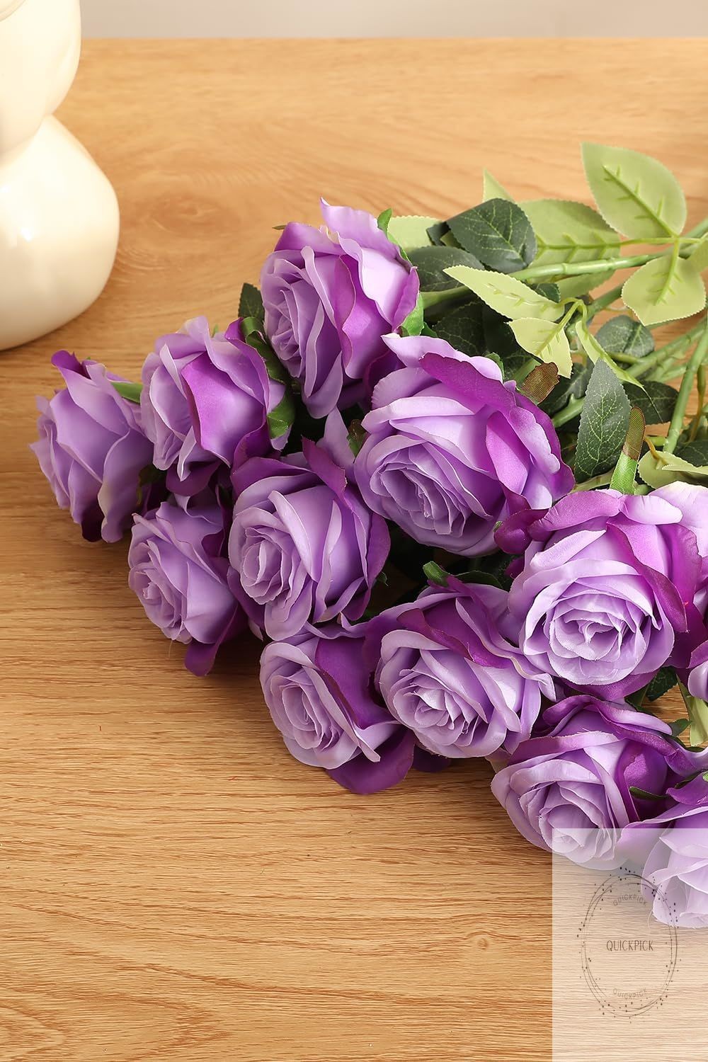 10PCS Artificial Roses Flower with Stems Slik Fake Flowers Bouquet Realistic Lon