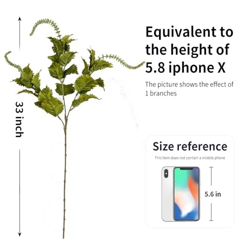 Artificial Plants,Pcs 33inch Faux Stems,Faux Branches for Vase, 6 Greenery