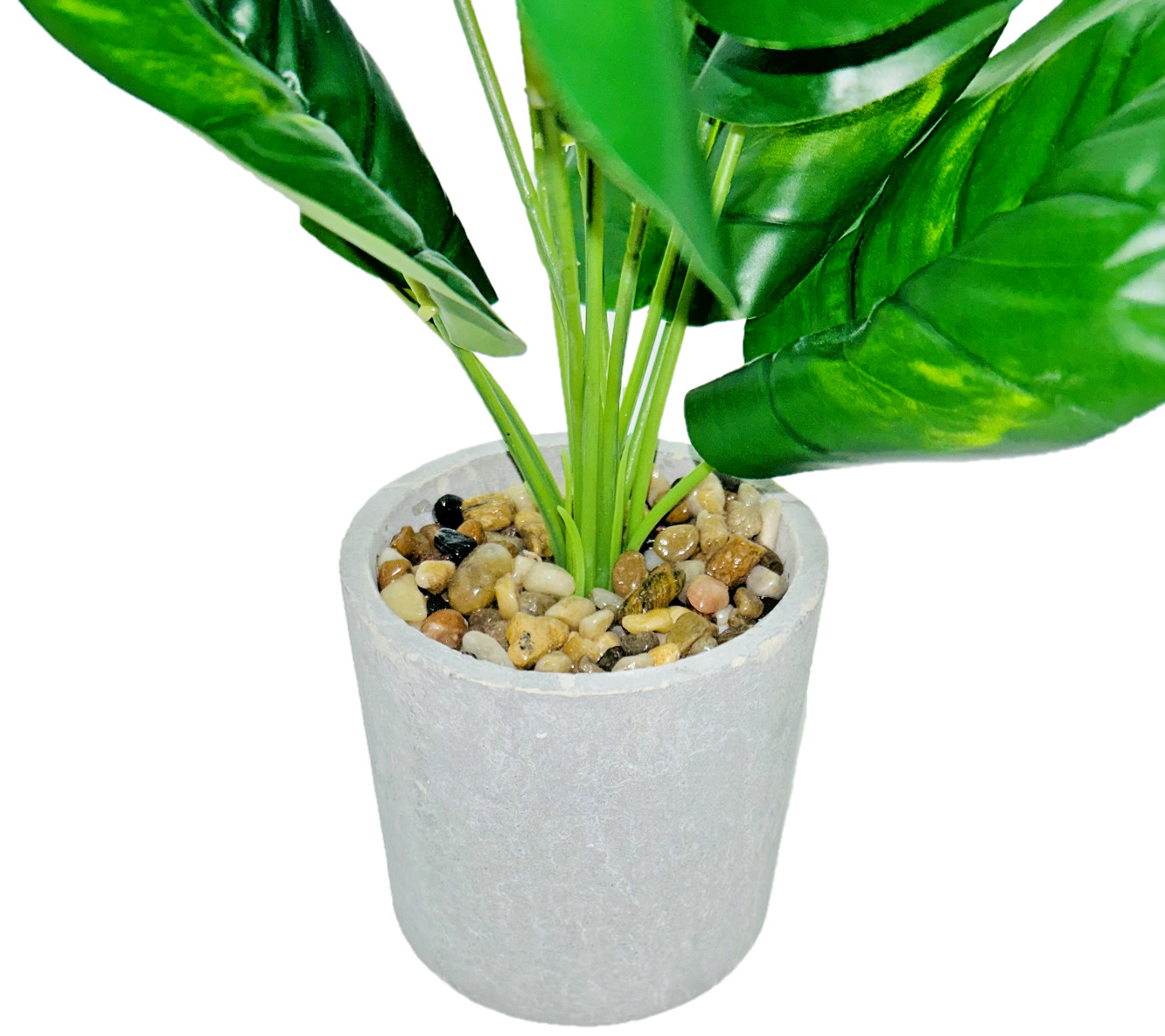 WUKOKU Fake Faux Plants Artificial Potted Office Home Kitchen Decor Taro Leaf