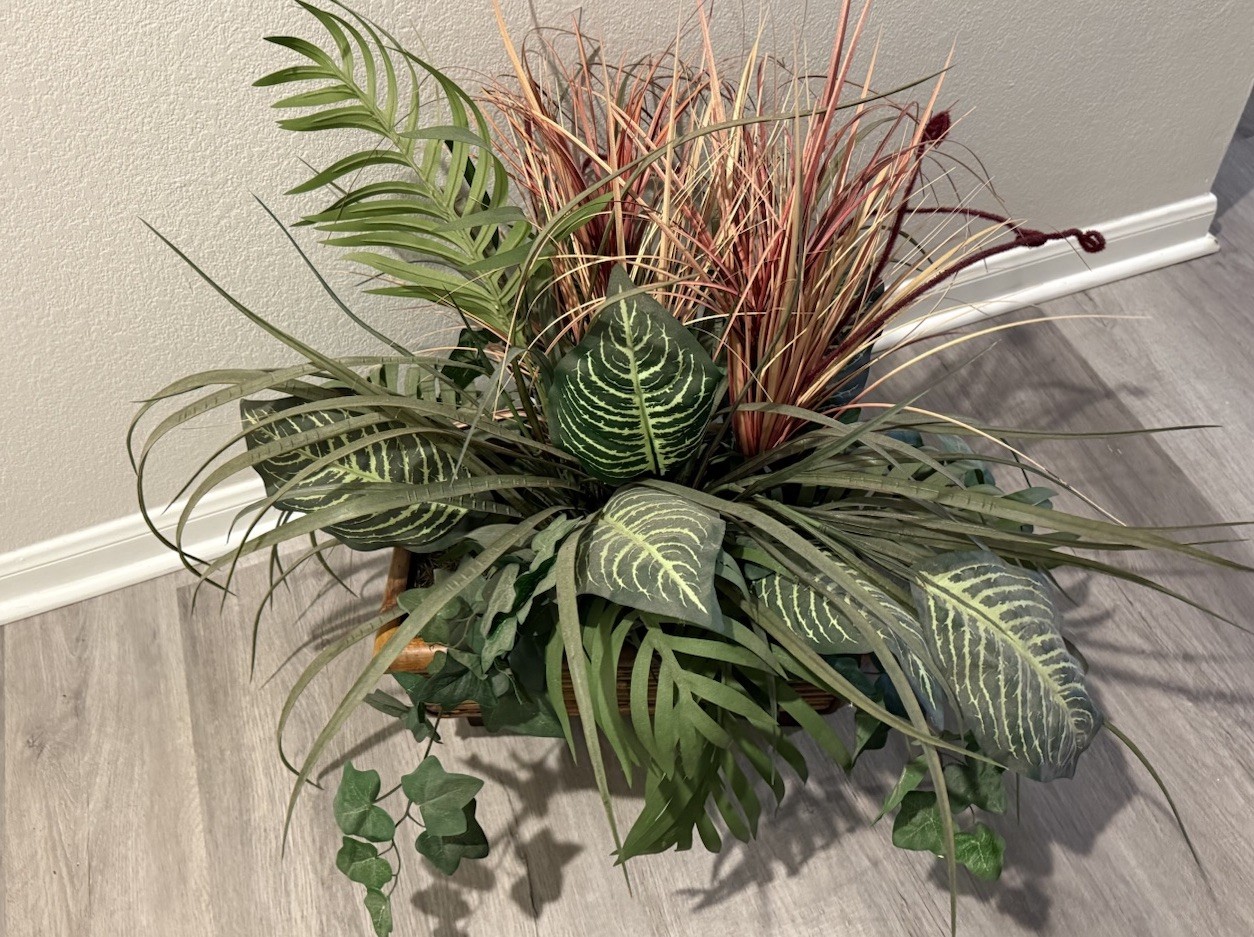 mixed foliage Collection Of Greenery plants & Cattails Zebra, Ferns,palms & Ivy