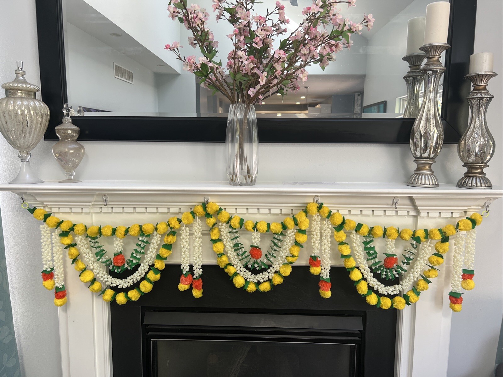 5.8 Feet Marigold backdrop Toran garland indian wedding diwali decor