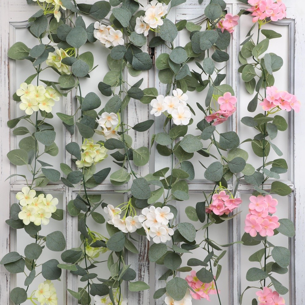 Silk Artificial Hydrangea Vine 178cm for Bedroom Living Room Wedding Hangings