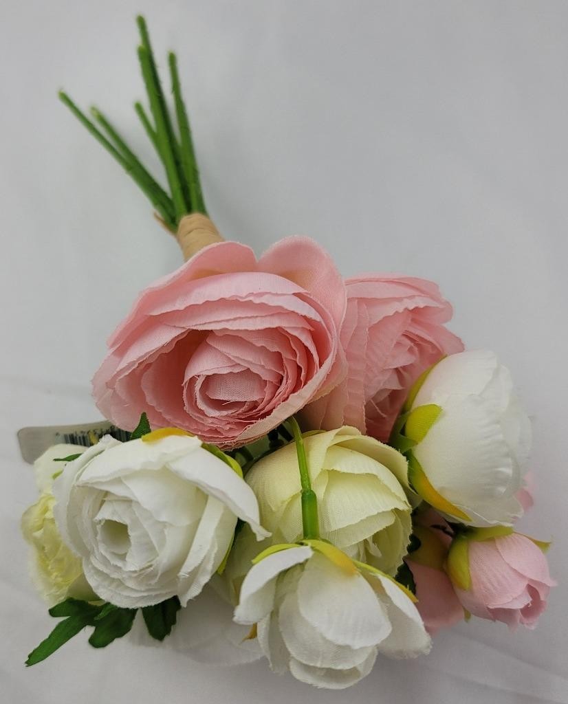 Ashland Floral Bouquet Roses Pink White Yellow Spring New 9in Flowers Wedding