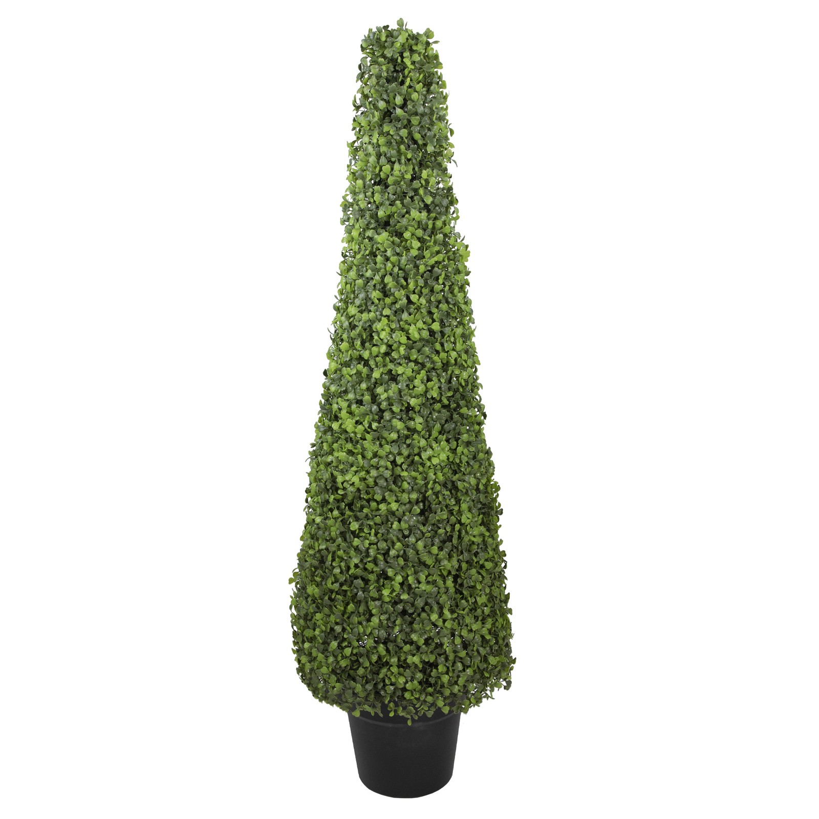 Northlight 45IN Potted Artificial Two Tone Green Triangular Boxwood Topiary