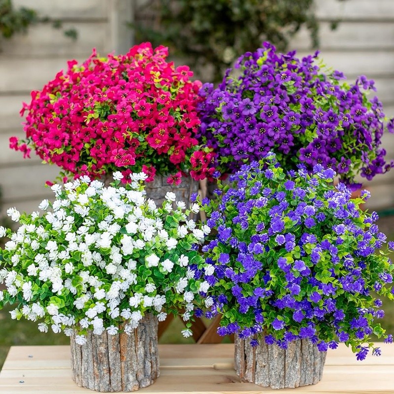 Outdoor Artificial Plants UV Resistant Faux Greenery Privacy Decor 16 Bundles US