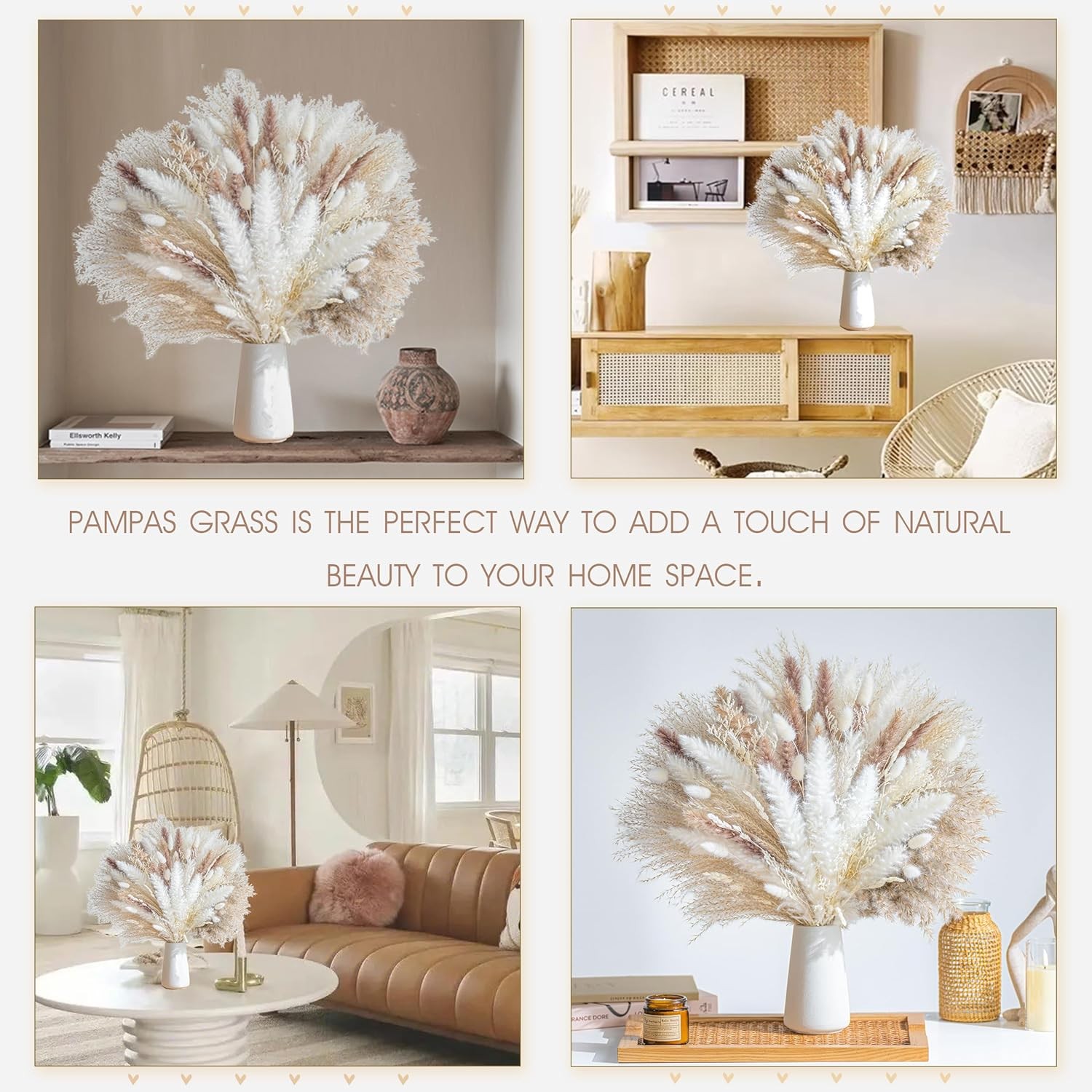 Dried Pampas Grass Phragmites Natural Boho Home Decor 96 Pcs Dried Flower