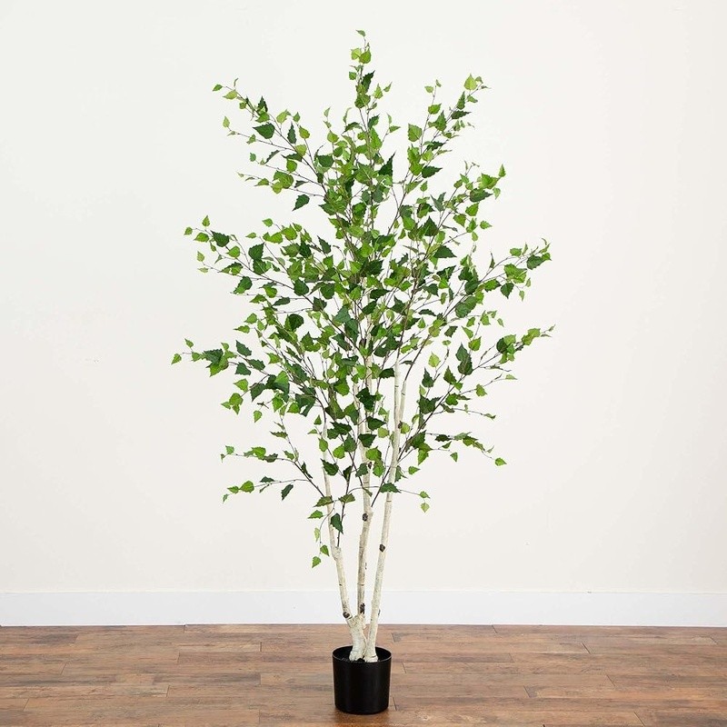 Artificial Birch Tree Home Décor 84in Flexible Branches Indoor Outdoor Accent US