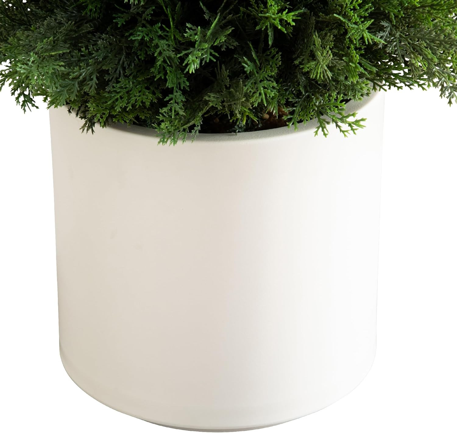 3FT UV Resistant Faux Cedar Tree in White Planter for Indoor/Outdoor Decor
