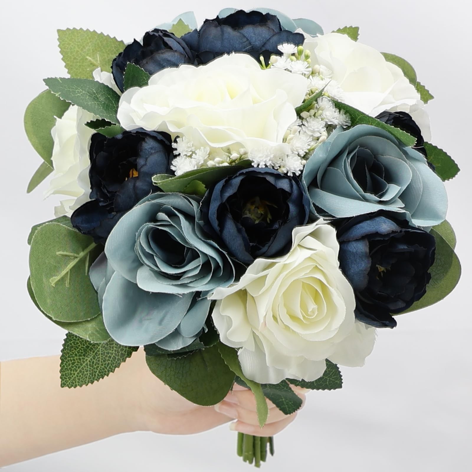 Set of 4 Bridesmaid Bouquets, 11 Inch Wedding Bouquets for Bridesmaids Artifici