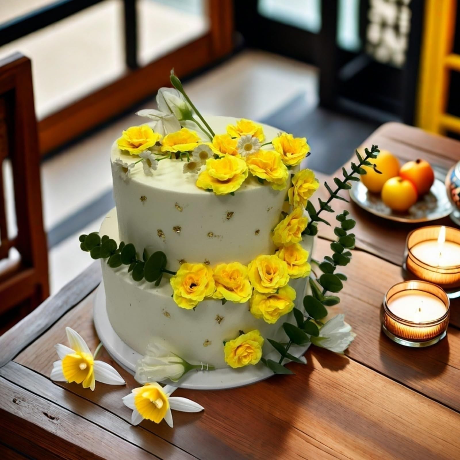 100 PCS 1.9 Inch Mini Silk Artificial Flower Fake Rose Head Wedding Yellow