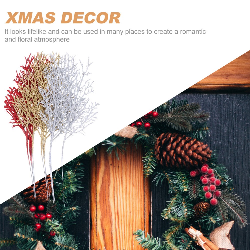 12Pcs Reusable Artificial Deadwood Branches for Xmas Decoration Assorted Color
