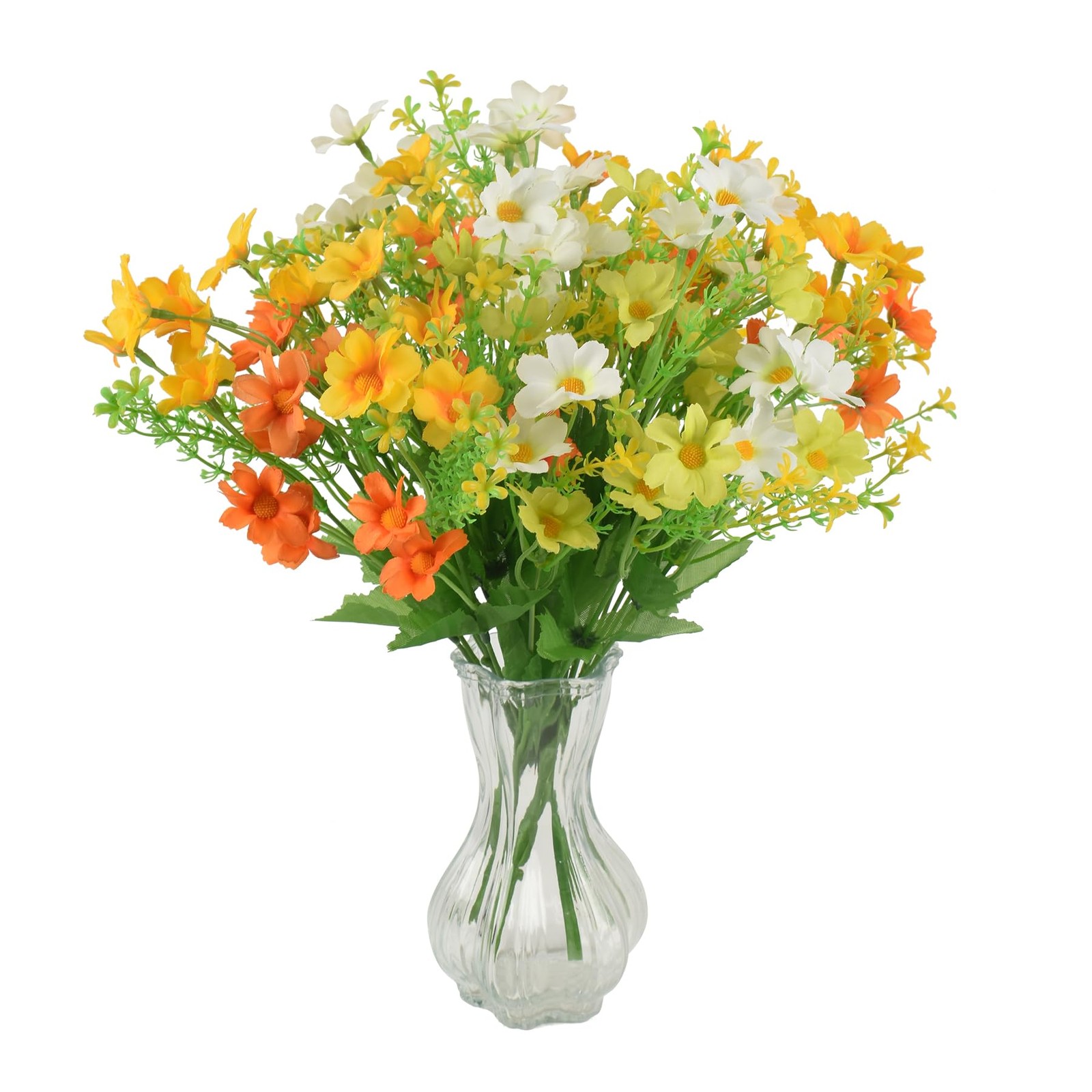 Artificial Daisy Flowers, 112 Heads Fake Flower Bouquet 4 Bunches 11.8 Inch F…
