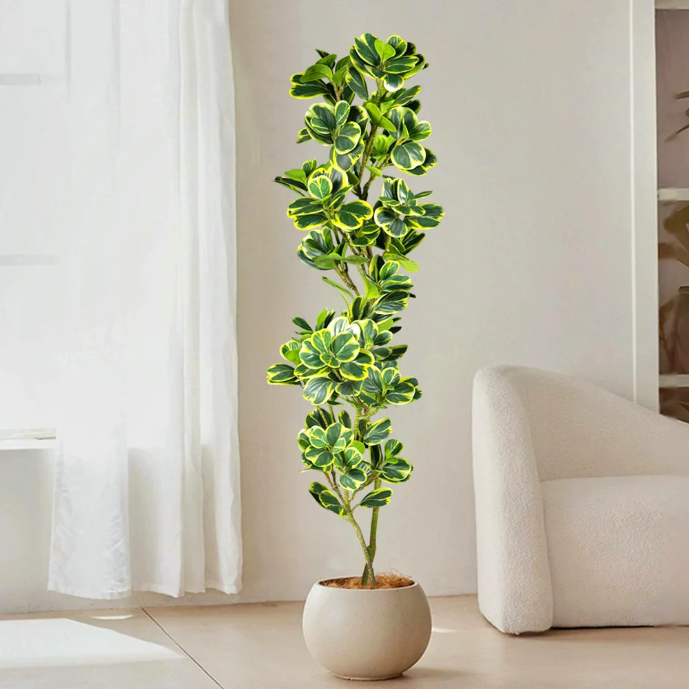76cm/115cm Artificial Ficus Tree Fake Tropical Plants Plastic Rubber Branch