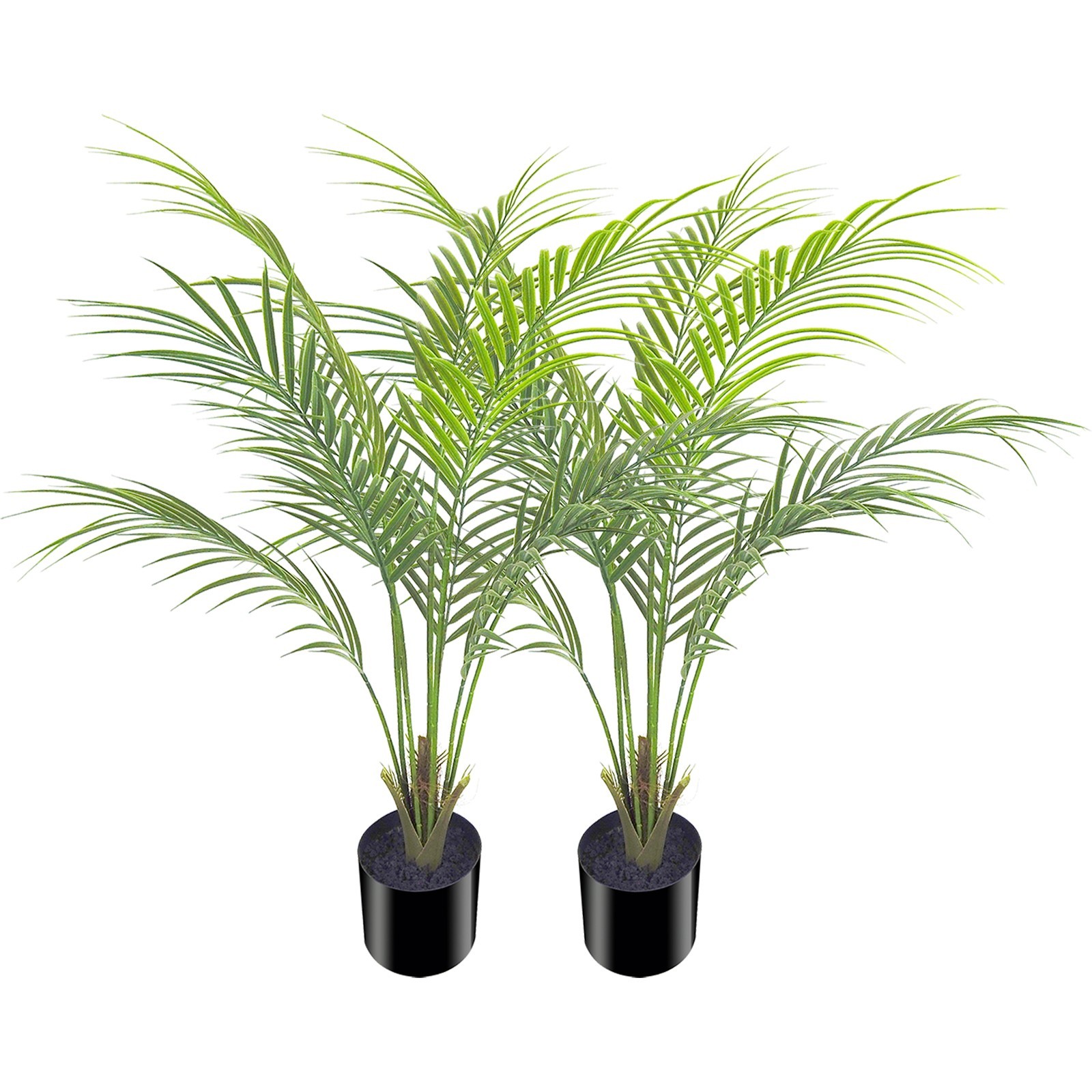 2 Pack 3ft Single Stem Artificial Areca Palm Tree, Fake Tropical Indoor Outdoor