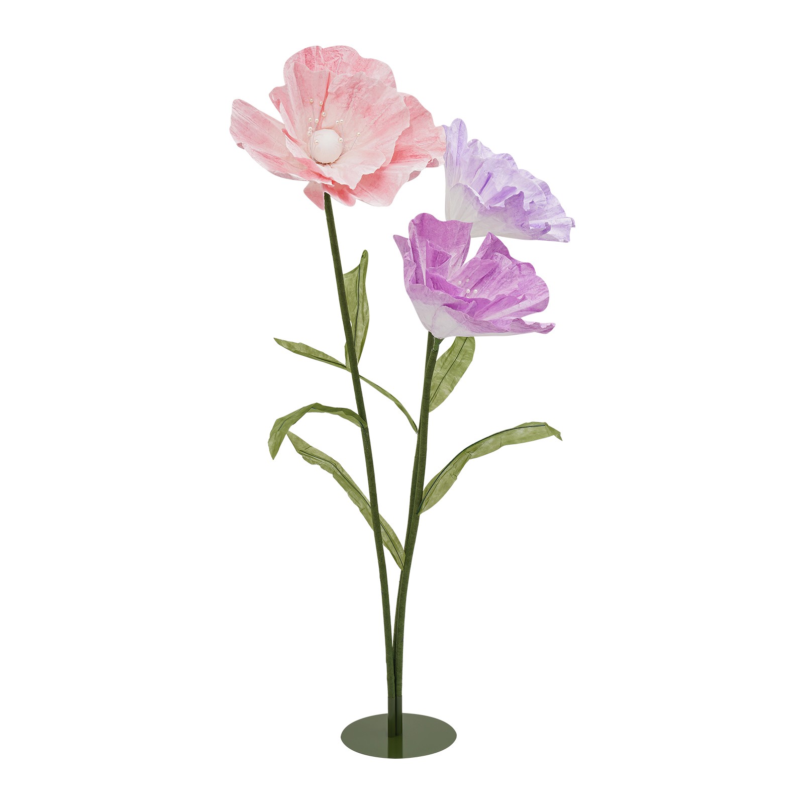 Large Artificial Flowers with Stems and Base, Huge Artificial Flower for Party