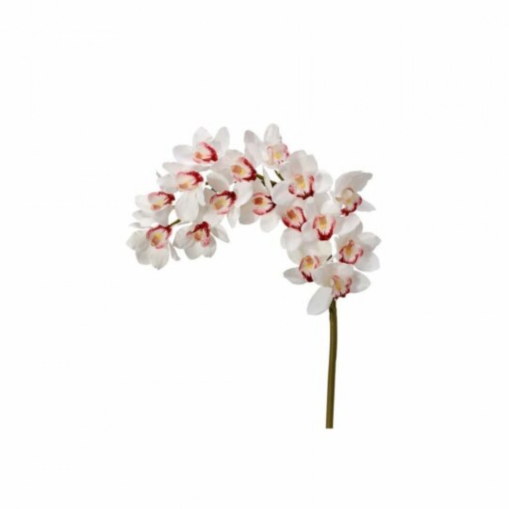 White Grand Cymbidium Orchid Spray Artificial Flower