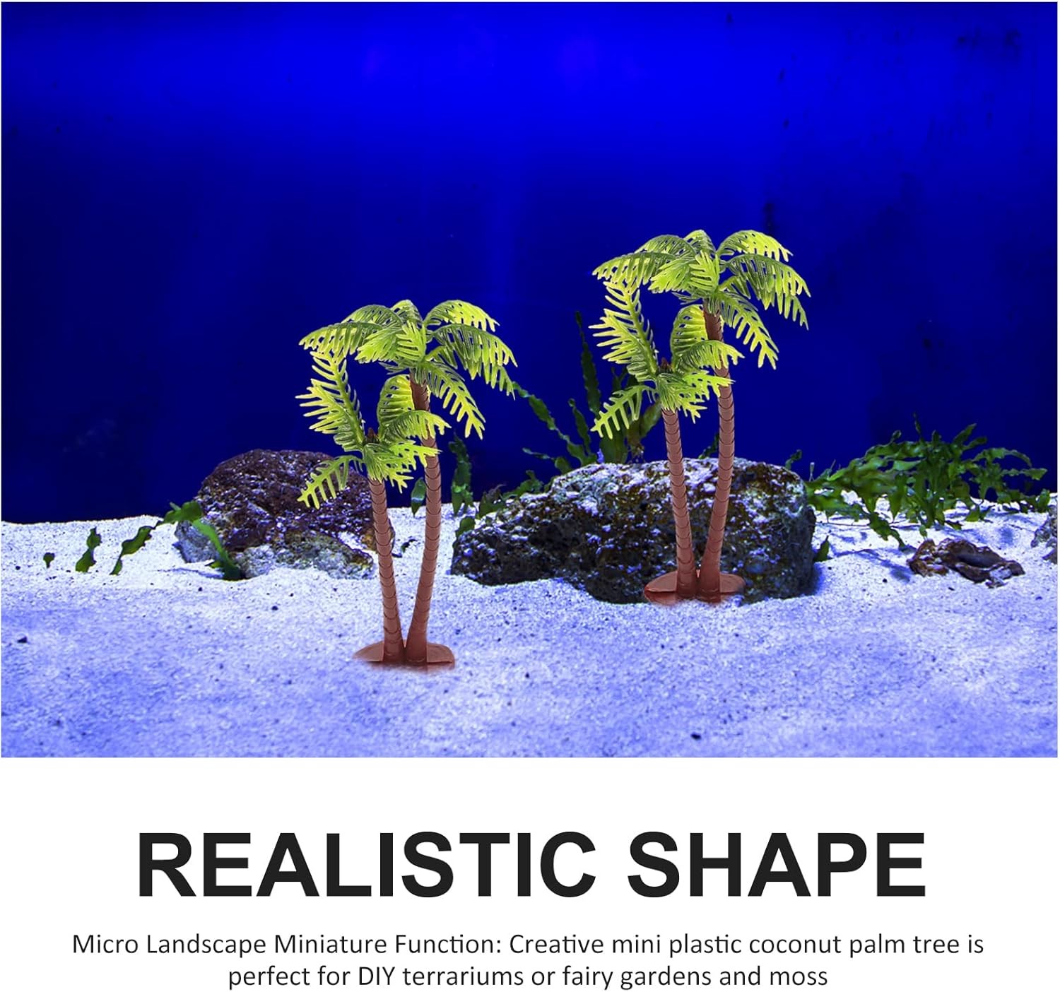 Amosfun 5Pcs Plastic Coconut Palm Model Trees Artificial As Shown