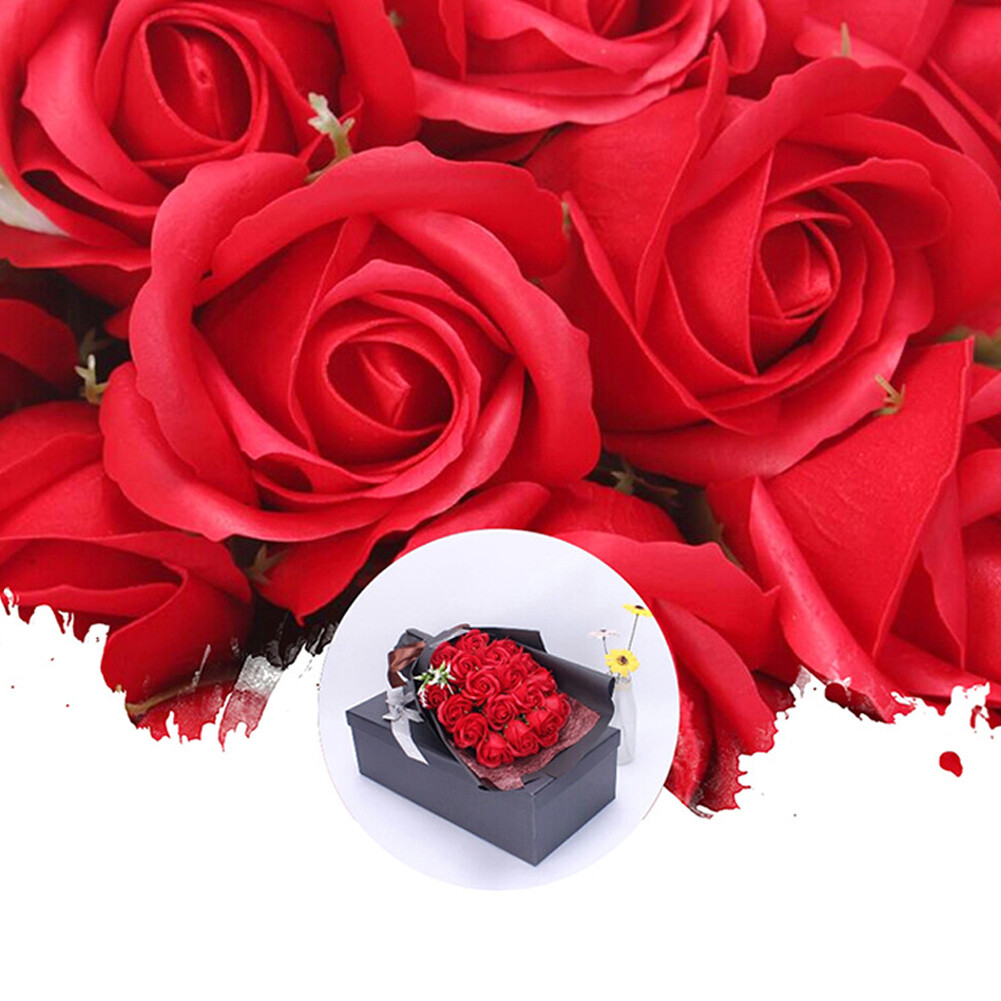 US 18 Pcs Eternal Rose Soap Flower Bouquet Valentine’s Day Gift Girlfriend Wife