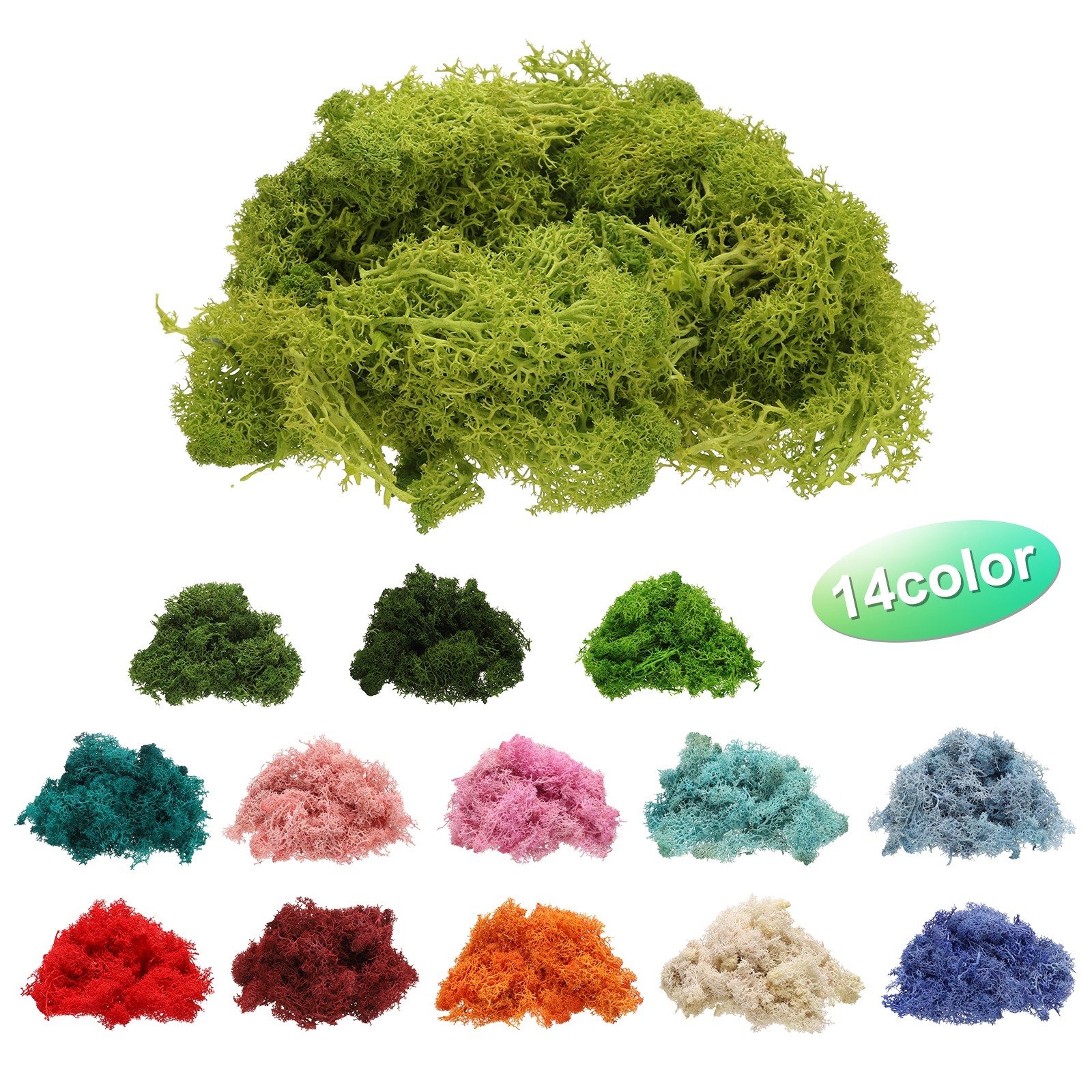 Preserved Reindeer Moss, 4 OZ Fake Moss for Crafts (Chartreuse)