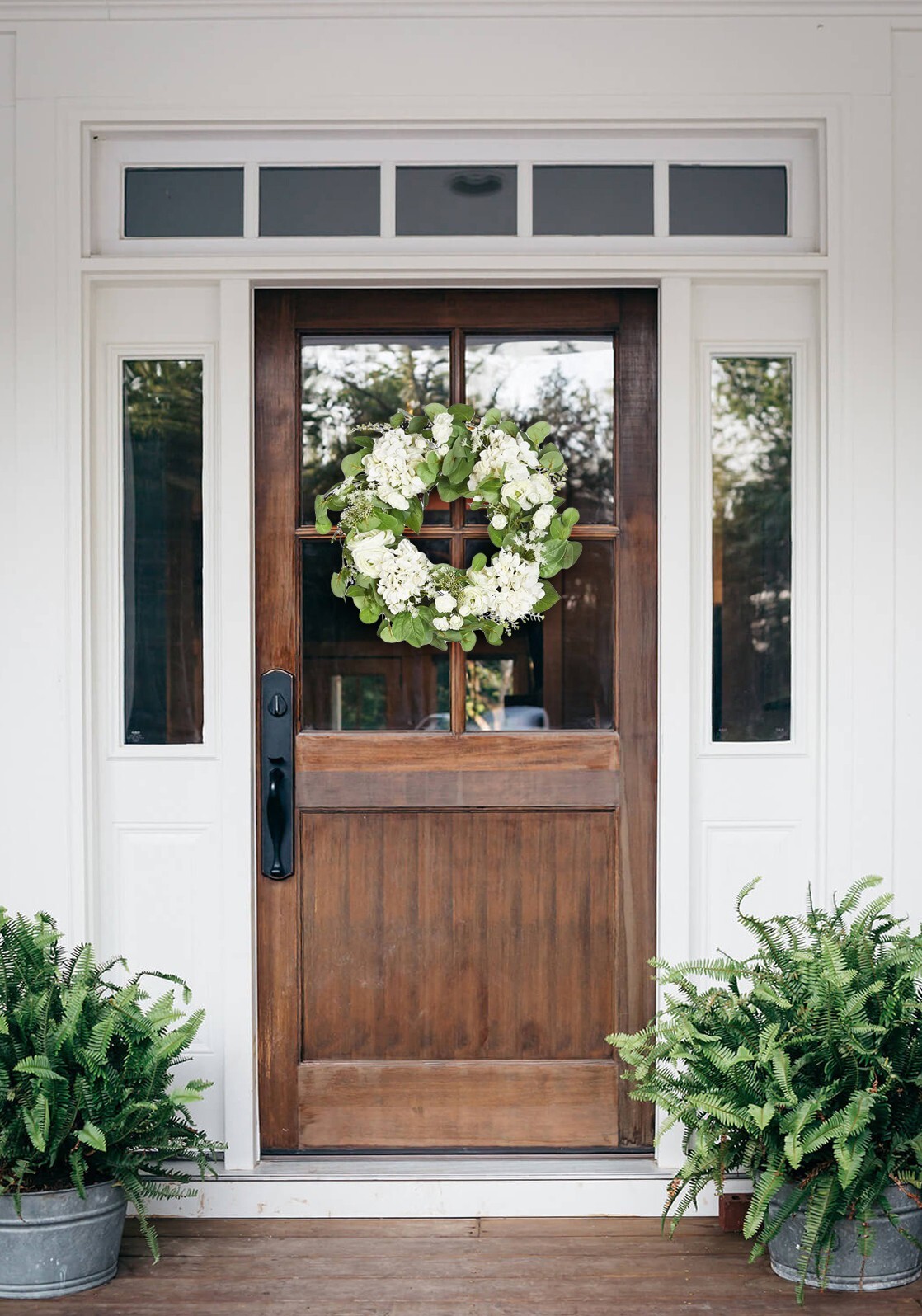 Spring Wreath 24″ Hydrangea And Ranunculus Wreath Silk Floral for Front Door
