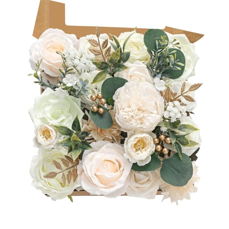 Artificial Silk Flower Assorted Color Fabric Flower Wedding Flowers Gift Box