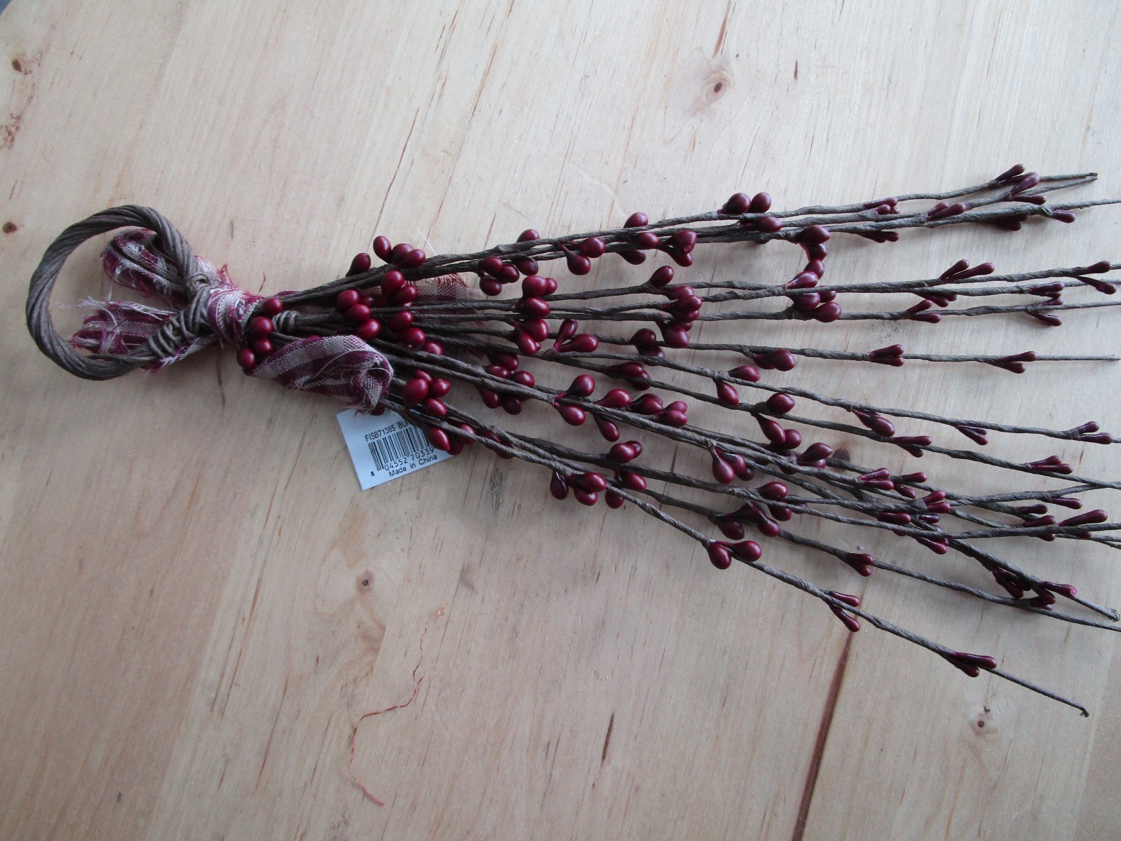 Pip Berry Wispy Teardrop Rustic Primitive Pip Berries Swag Rustic Burgundy NEW