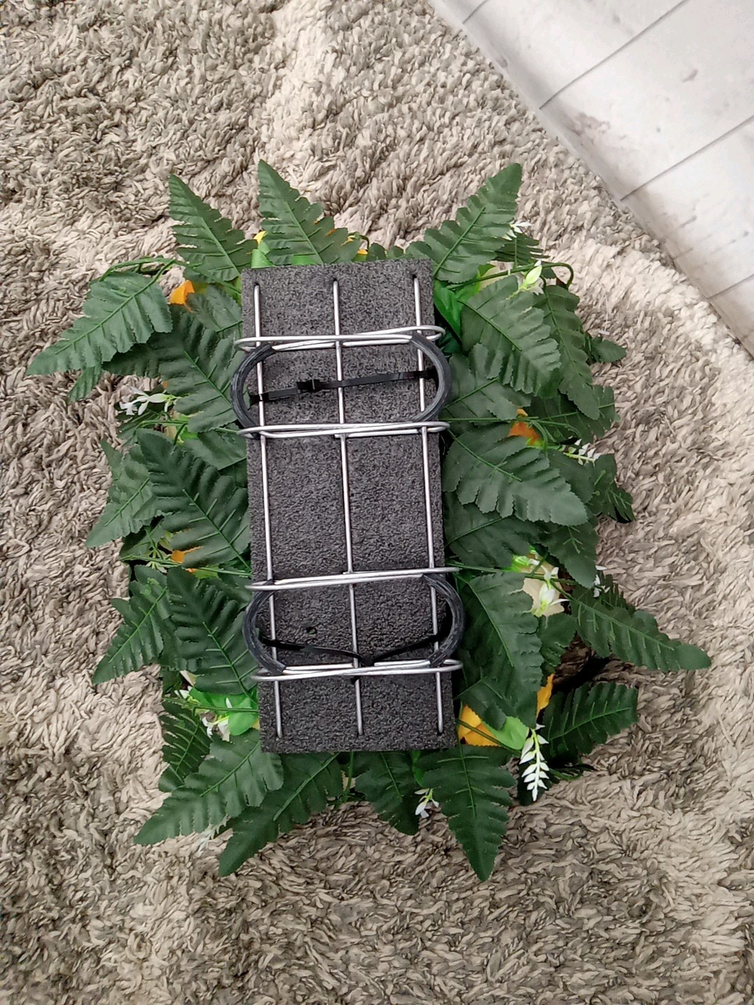 Artificial Flowers Decor, Headstone Saddle For Grave Yellow Roses