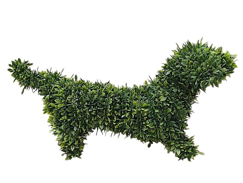 GrandinRoad 18″L Topiary Dog DACHSHUND Faux Realistic Boxwood Decor In Outdoor