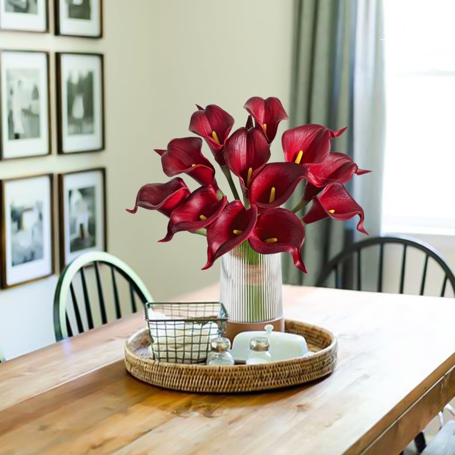 12-Piece Dark Red Calla Lily Arrangement – Perfect for Weddings & Events