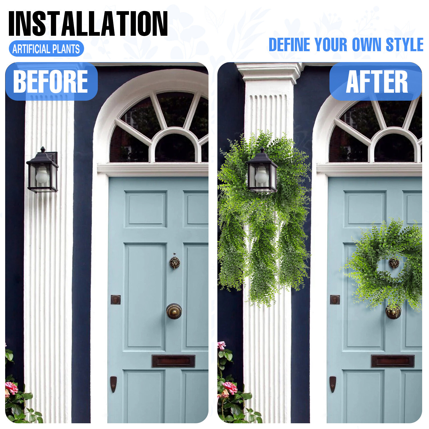 Artificial Hanging Plants Fake Ivy Vine Flowers Garland for Home Christmas Decor