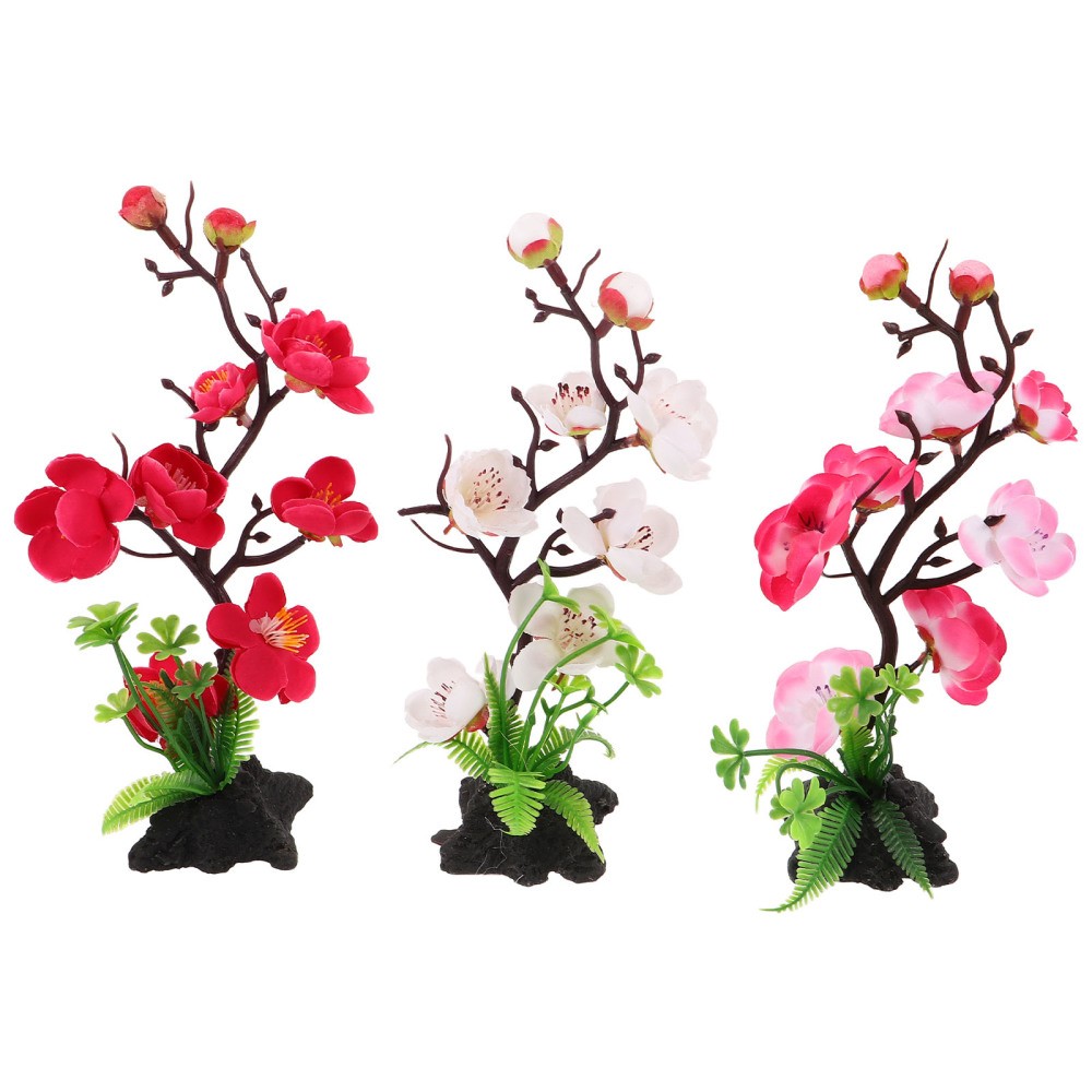 3 Pcs Japanese Decorative Ornaments Fake Flower Dish Artificial Decors