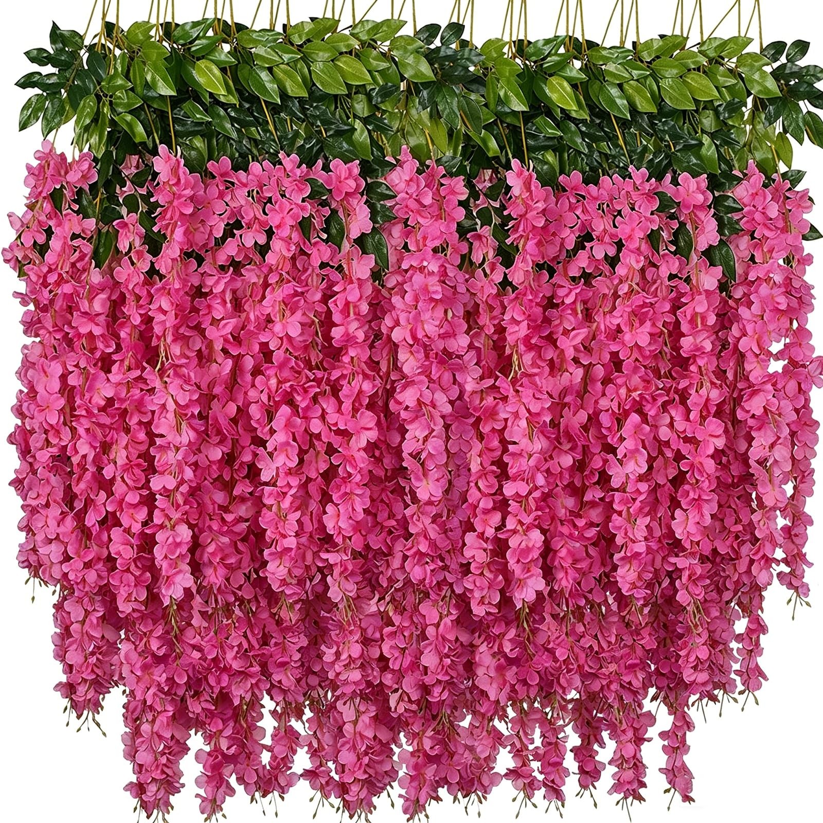 Artificial Wisteria Hanging Flowers Fake Wisteria Flower Garland Silk Vines R…