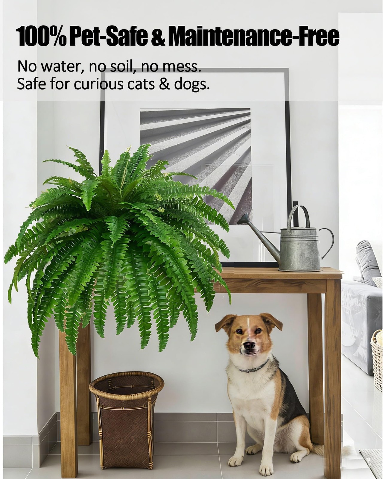 Artificial Boston Fern 48 Inch Fake Greenery Silk Plants Outdoor Indoor 88 Branc