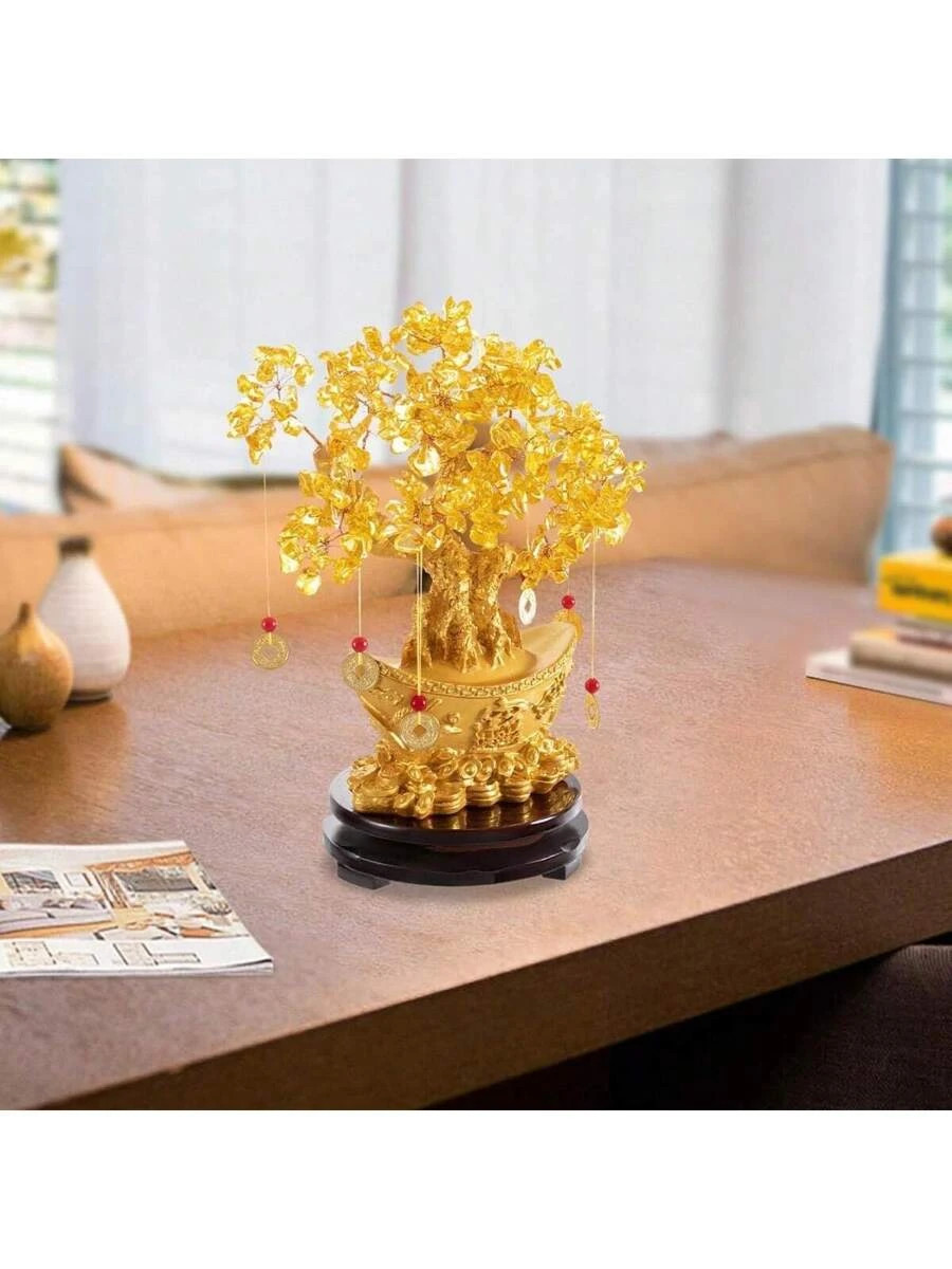 Tabletop Ornament, Crystal Money Tree Decoration, Feng Shui