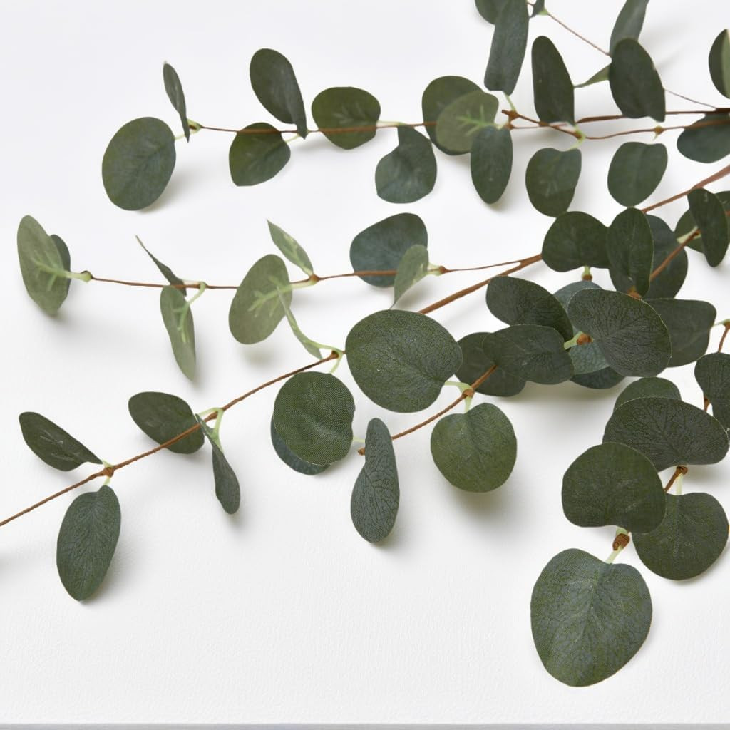 12 Pcs 27″ Eucalyptus Stems Greenery Stems Eucalyptus Leaf Spray in Green Silk P