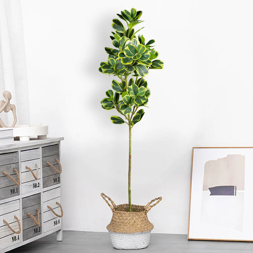 76cm/115cm Artificial Ficus Tree Fake Tropical Plants Plastic Rubber Branch