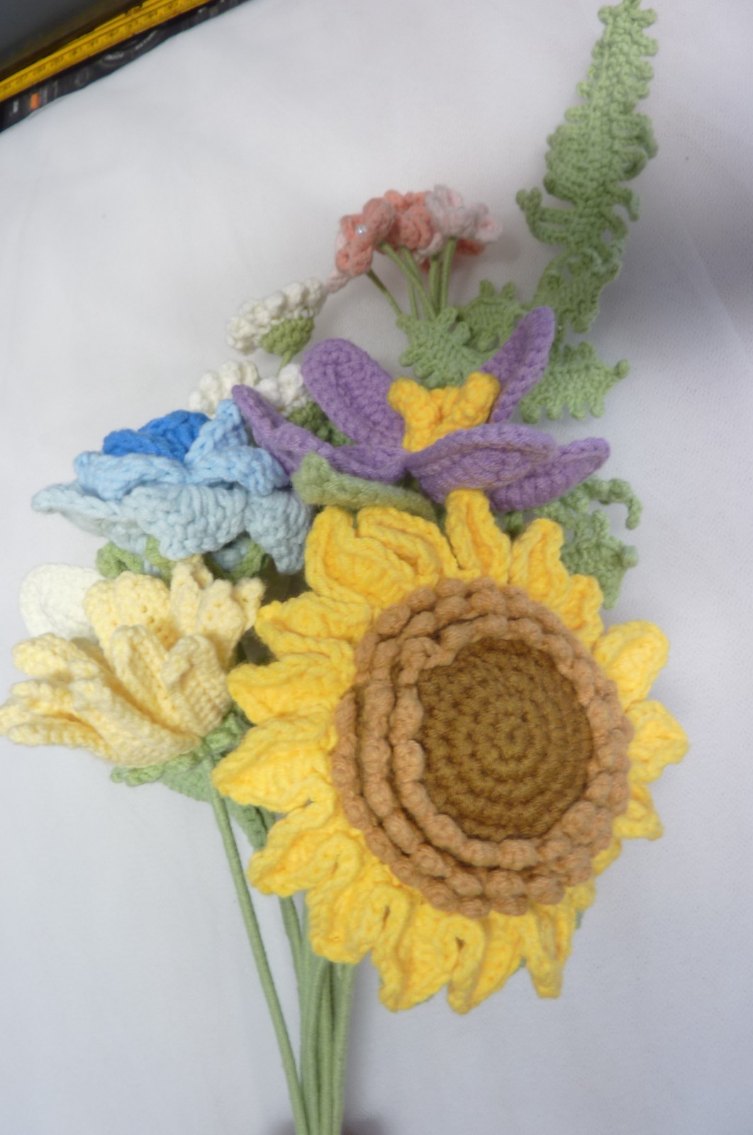 Bouquet “Mixed Flowers” – Handmade Cotton and Cotton-Blend Crochet Flowers