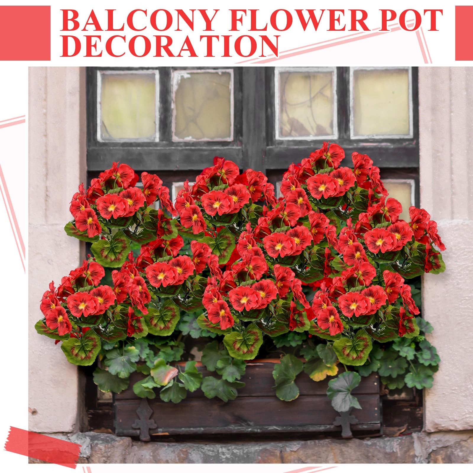 Thiccywoov 8 Pcs Artificial Geranium Flowers Silk Geraniums for Outdoors Faux…