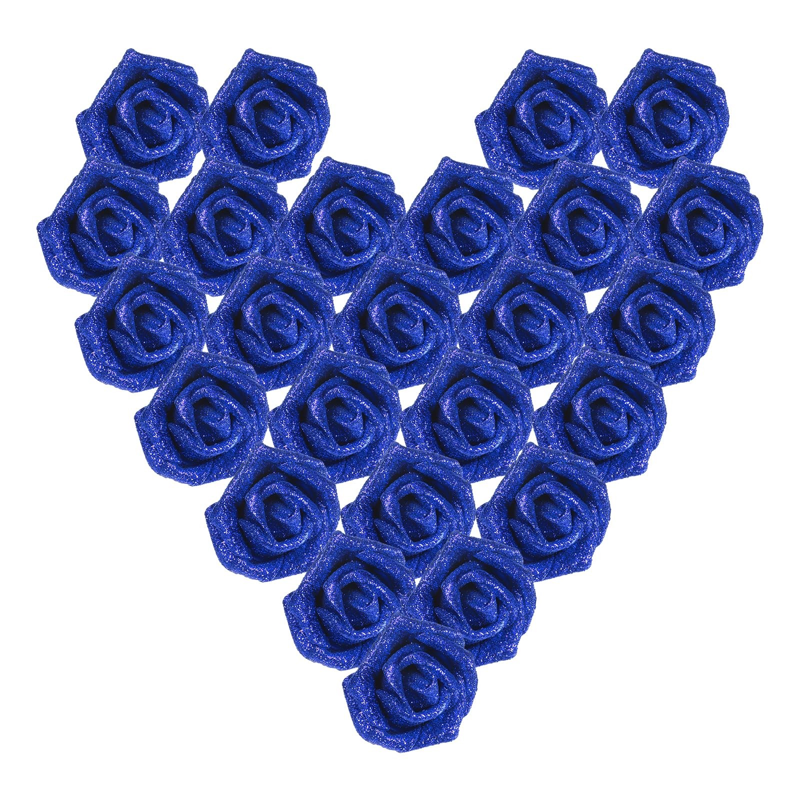 Glitter Roses, 25 Pcs Foam Artificial Flowers Glitter Fake Roses Fake Flowers…