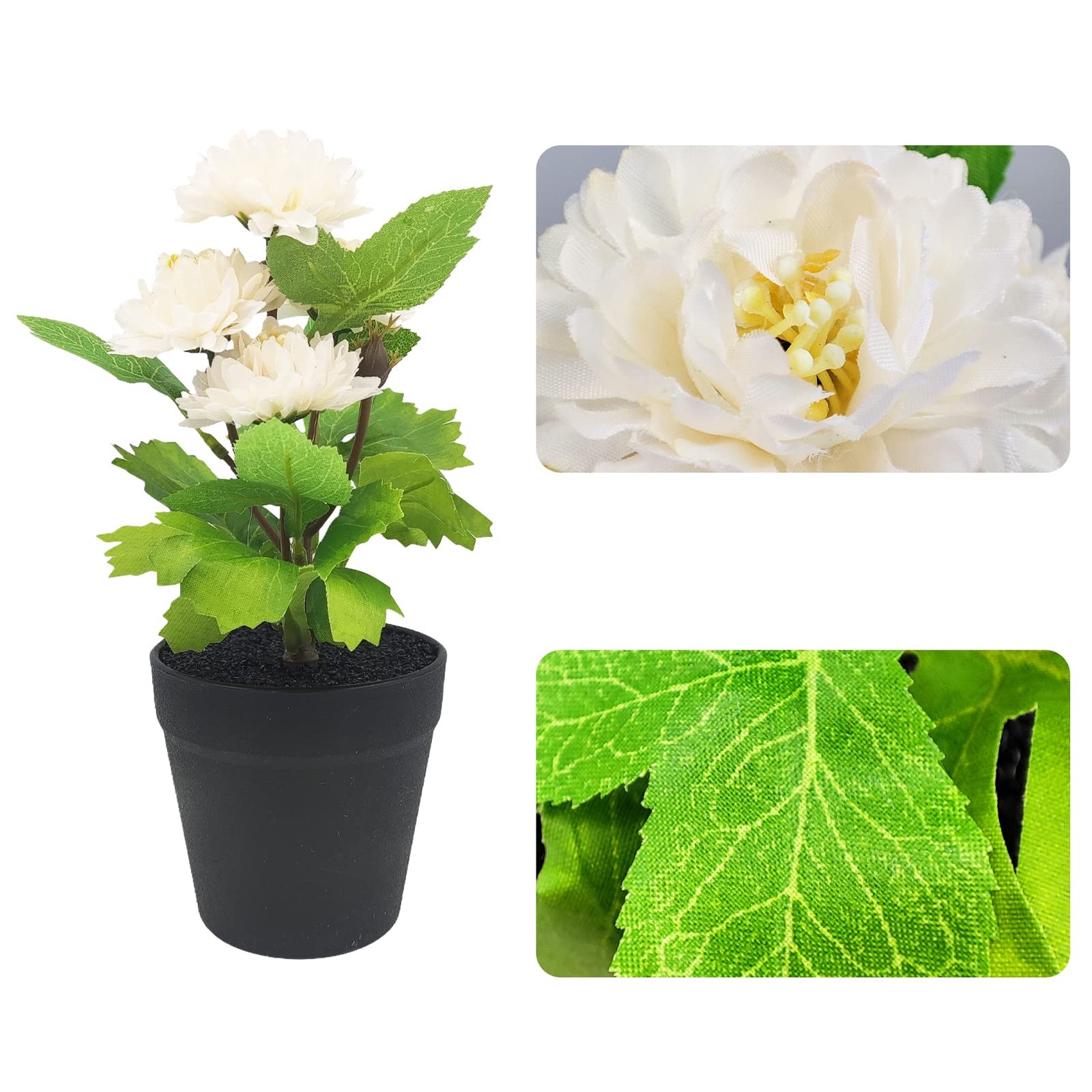 Artificial Hydrangea Bouquet Silk Hydrangea Flower with Vase Flower Décor Arr…