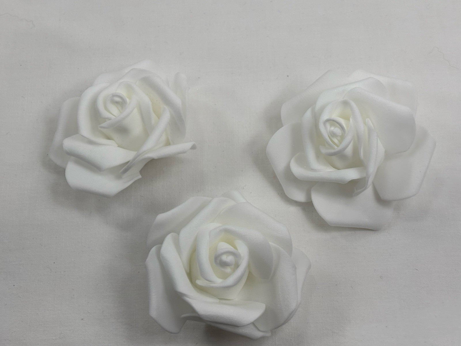 Lot Artificial White Roses Polyethylene Foam Decorating Wedding Flower Heads 3in