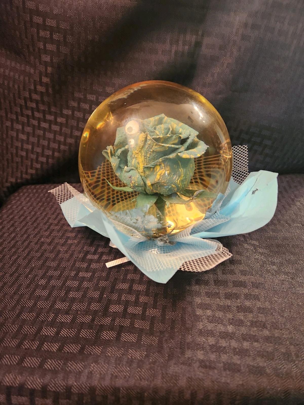 Krystal Rose’s Preserved Blue Rose In Glass