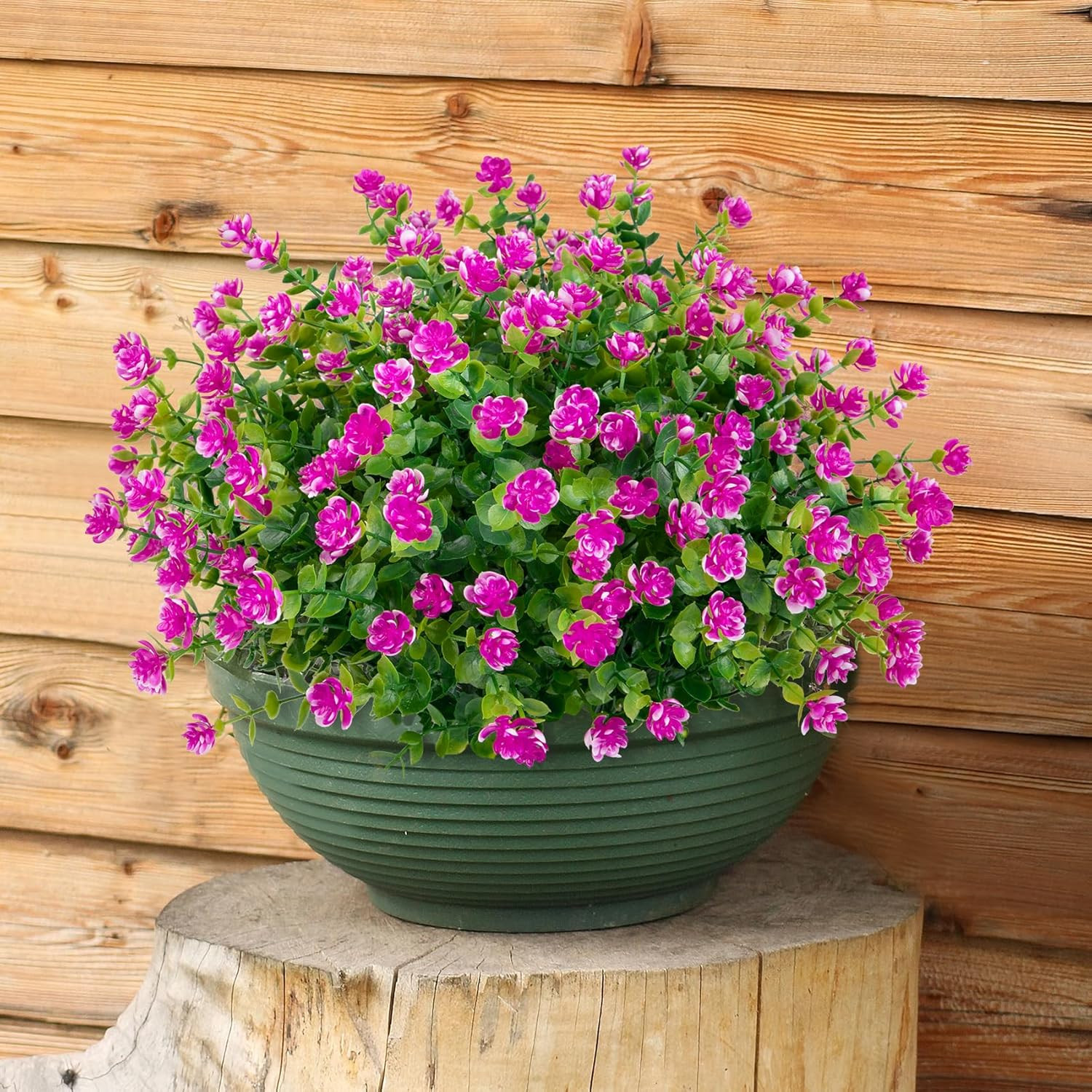 20 Bundles Artificial Flowers for Outdoors, UV Resistant Faux Plants Outdoor Ind