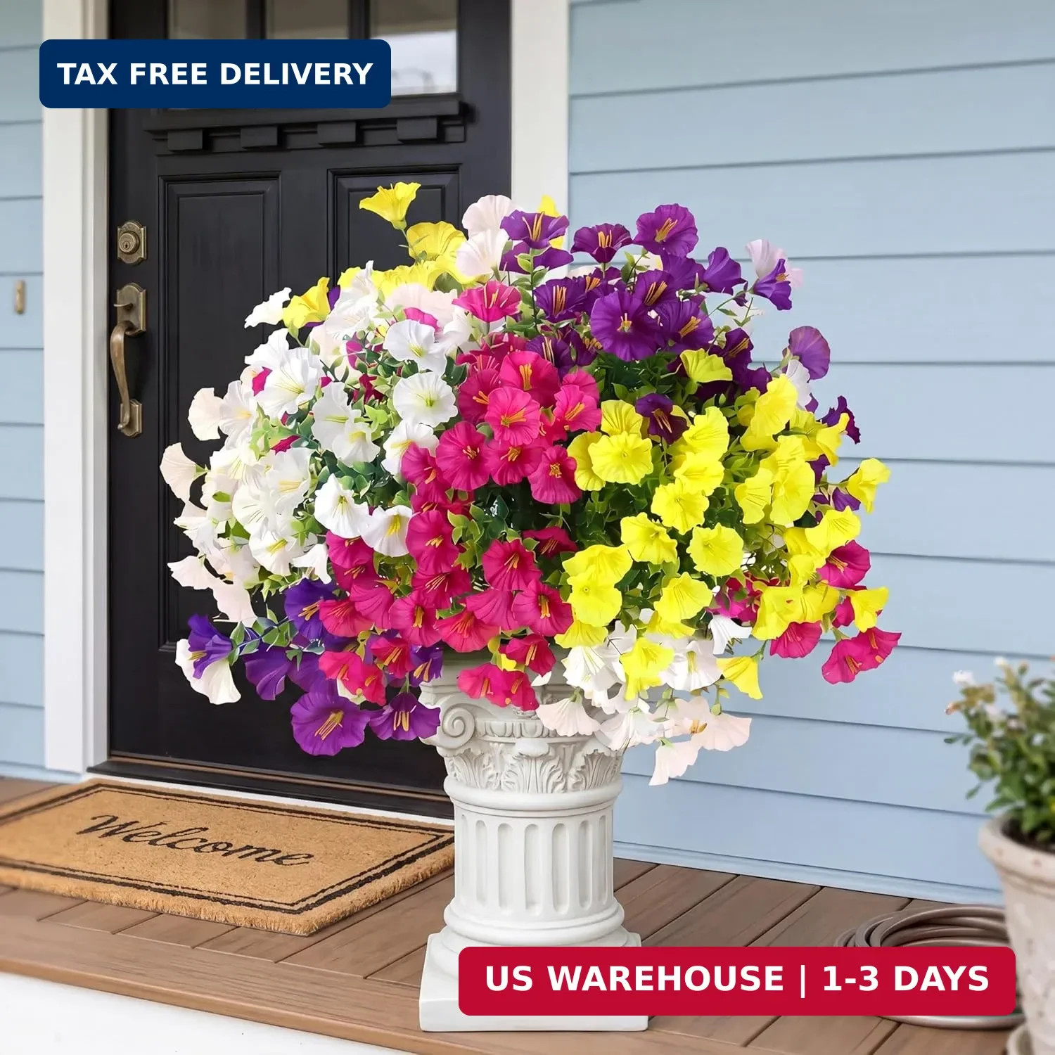 Artificial Flowers for Outdoors 12 Bundles Realistic Faux Plants UV Resistant Fa