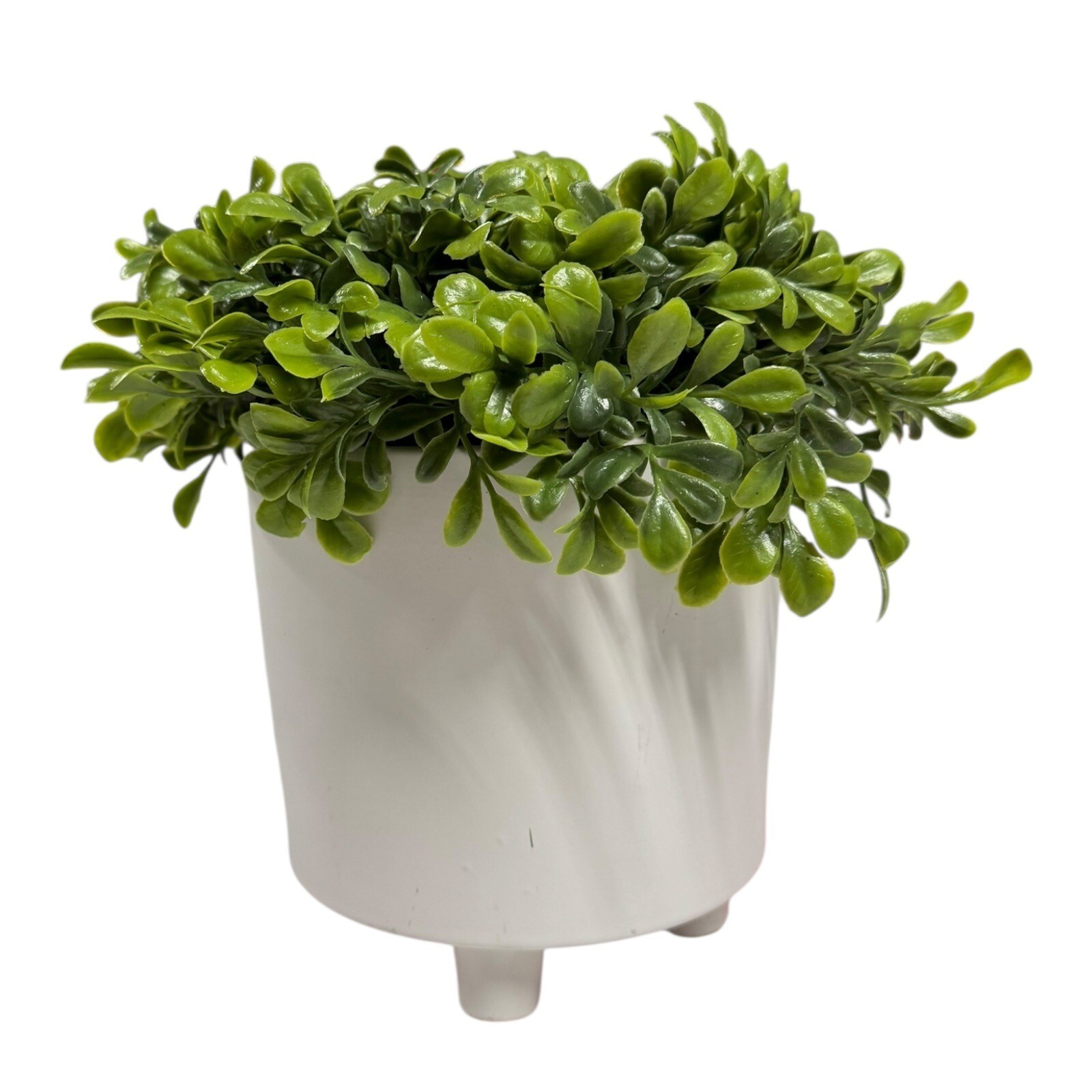 Artificial Green Potted Plant Faux Boxwood Topiary Table Decor Small
